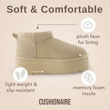 Stylish CUSHIONAIRE Hippy Women’s Platform Ankle Boots
