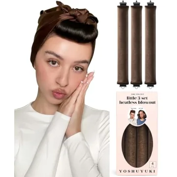 YOSHUYUKI Little Velvet Overnight Blowout 3 Rods Heatless Hair Curler to Sleep in Satin Heatless Cur...