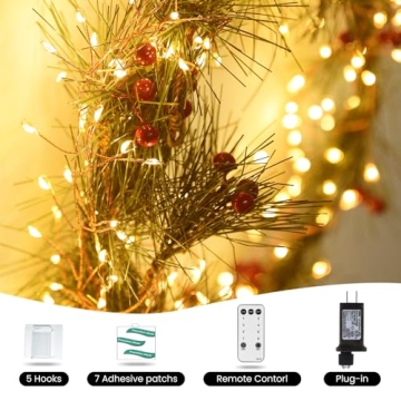 Dailyart Fairy Lights Plug in 200 LED with Remote