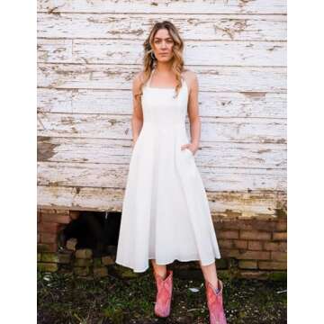 ZESICA Women's Halter Midi Dress - Stylish Summer Look