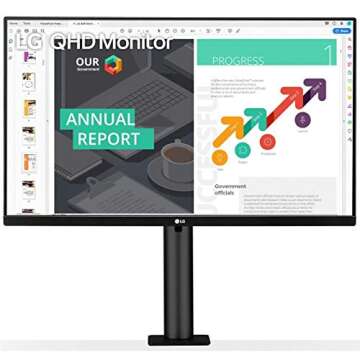 LG 27QN880-B 27" QHD (2560x1440) Ergo IPS Monitor with HDR 10 Compatibility and USB Type-C Connectiv...