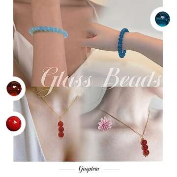 1200PCS Colorful Glass Beads for Jewelry Making Kit