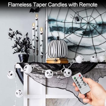 GenSwin Flameless Taper Candles Remote Timer Set