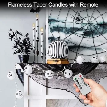 GenSwin Flameless Taper Candles Remote Timer Set