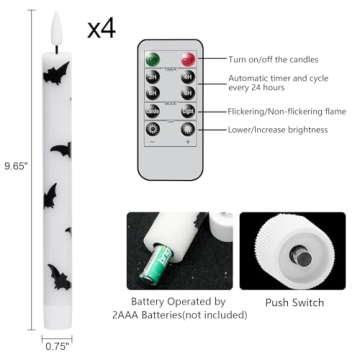 GenSwin Flameless Taper Candles Remote Timer Set