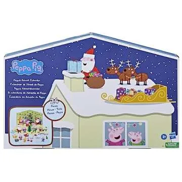 Peppa Pig Advent Calendar with 24 Surprise Toys and Stickers Including 5 Peppa Pig Figures, Preschoo...