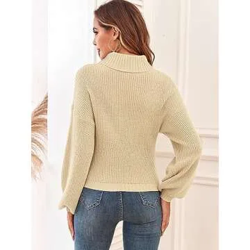 Stylish ZAFUL Women's Cropped Turtleneck Sweater