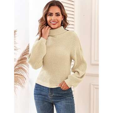 Stylish ZAFUL Women's Cropped Turtleneck Sweater