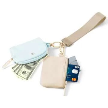 Mum's Memory Mini Zip Around Wristlet Wallet for Women Dual Pouch Wristlet Portable wallet Coin Purse Mini Women Coin Pocket
