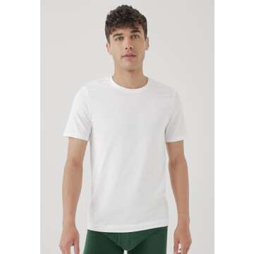 Pact Men's Organic Cotton Crew Undershirt 2-Pack White