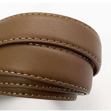 Yuangu Womens Leather Belt with Gold Buckle for Jeans