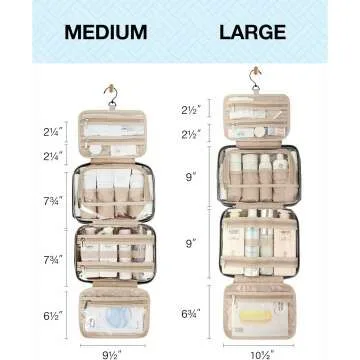 BAGSMART Medium Black Toiletry Bag for Travel Essentials