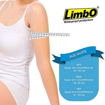 LimbO Waterproof Protectors Cast and Bandage Cover - Adult Full Arm (M87: 41-54 cm Upper Arm Circ.)