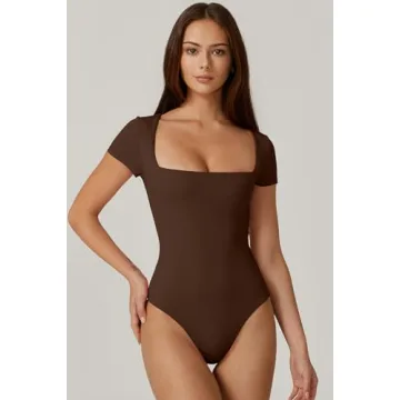 Stylish QINSEN Square Neck Bodysuit for Women