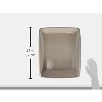 Petmate Open Cat Litter Box; Large Nonstick Litter Pan Durable Standard Box, Grey Great for Small & Large Cats Easy to Clean; Made in USA