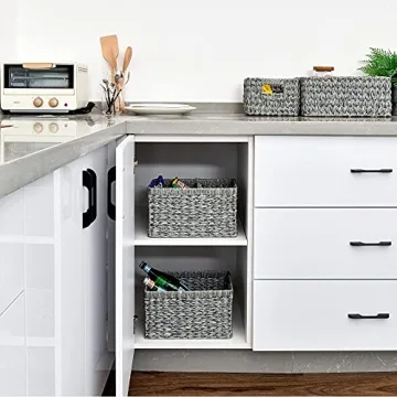 Stylish Wicker Baskets for Home Organization - 2-Pack