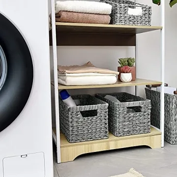 Stylish Wicker Baskets for Home Organization - 2-Pack