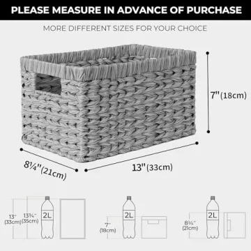 Stylish Wicker Baskets for Home Organization - 2-Pack