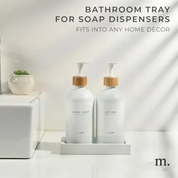 MaisoNovo Concrete Tray | White-Sink Tray for Bathroom CounterTop | Soap Dispenser Tray | Bathroom Trays for Counter | Soap Tray for Kitchen