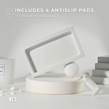 MaisoNovo Concrete Tray | White-Sink Tray for Bathroom CounterTop | Soap Dispenser Tray | Bathroom Trays for Counter | Soap Tray for Kitchen