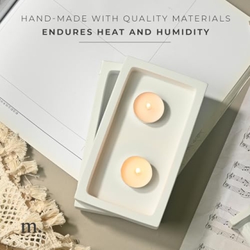 MaisoNovo Concrete Tray | White-Sink Tray for Bathroom CounterTop | Soap Dispenser Tray | Bathroom Trays for Counter | Soap Tray for Kitchen