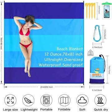 BYDOLL Beach Blanket - Extra Large Waterproof Mat
