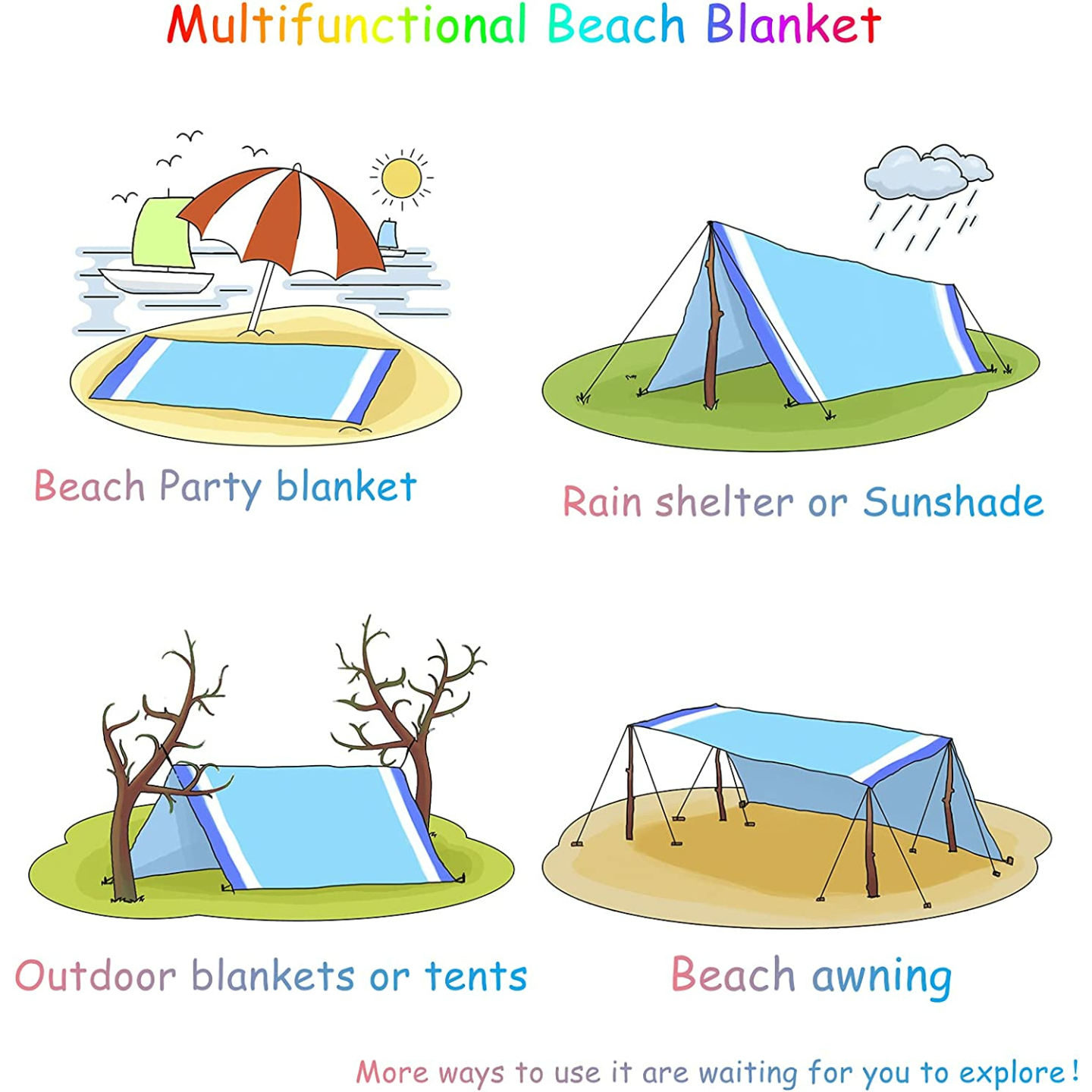 BYDOLL Beach Blanket - Extra Large Waterproof Mat