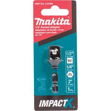 Makita A-97069 1/2" x 2" Socket Adapter for Impact Drivers