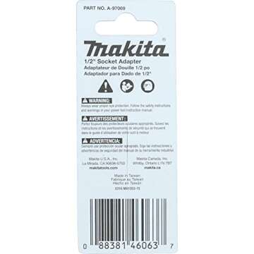 Makita A-97069 1/2" x 2" Socket Adapter for Impact Drivers