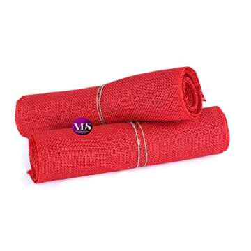 VDS Pack of 1, Burlap Table Runner 100% Natural Jute Rustic Hessian Table Cloth Centrepiece for Wedding Bridal Shower Birthday Event Party Banquet Table Decoration (Size 12X108 Inch)(Red)