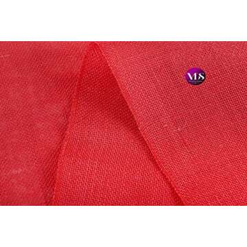VDS Pack of 1, Burlap Table Runner 100% Natural Jute Rustic Hessian Table Cloth Centrepiece for Wedding Bridal Shower Birthday Event Party Banquet Table Decoration (Size 12X108 Inch)(Red)