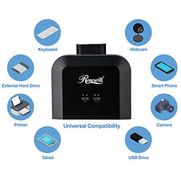 Rosewill USB 2.0 Sharing Switch Box, 4 Port USB 2.0 Peripheral Sharing Switch Hub Adapter for 4 PC Computers to Share USB Devices via PC Select Controller w/ 70-inch Cable - RCUS-17002