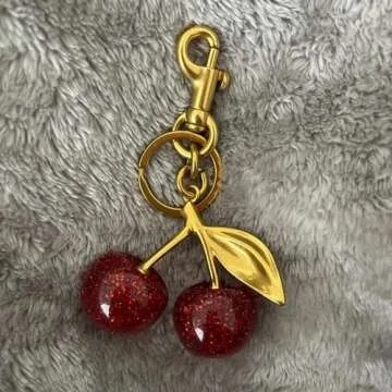 MINKARS Cherry Bag Charm Trendy Keychain Accessory