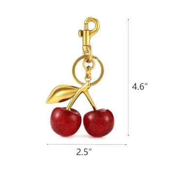 MINKARS Cherry Bag Charm Trendy Keychain Accessory