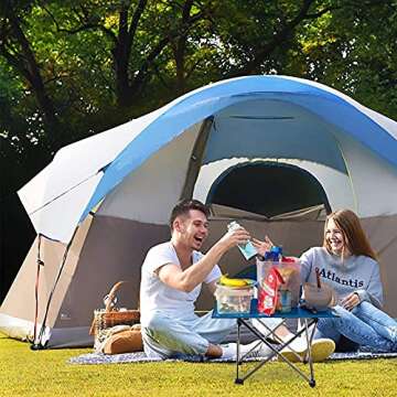 Tesouro Portable Camping Table,Folding Side Table Aluminum Top for Outdoor Cooking, Hiking, Travel, ...