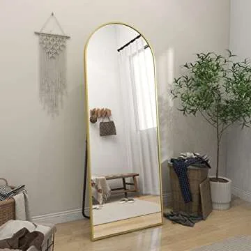 BEAUTYPEAK 64"x21" Arch Floor Mirror, Full Length Wall Hanging or Leaning Arched-Top Full Body Mirro...