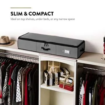 ZOBER Wrapping Paper Storage Containers - 40 Inch Gift Wrapping Organizer Storage W/Interior Pockets - Fits 20 Standard Rolls of Wrapping Paper, Bows, and Ribbons