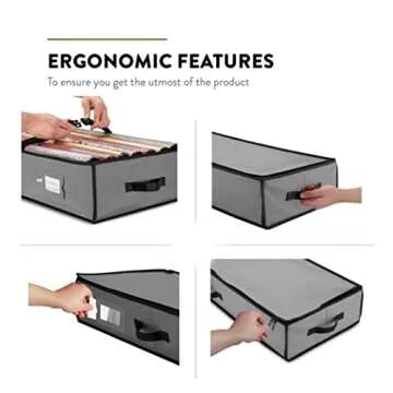 ZOBER Wrapping Paper Storage Containers - 40 Inch Gift Wrapping Organizer Storage W/Interior Pockets - Fits 20 Standard Rolls of Wrapping Paper, Bows, and Ribbons