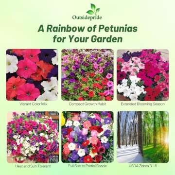 Outsidepride Hybrida Mix Petunia Seeds - 5000 Pcs. Annual, Compact & Versatile Flower Seeds for Plan...