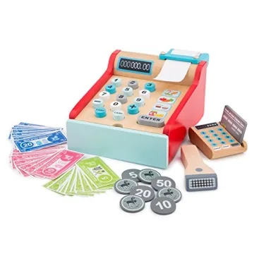New Classic Toys Wooden Cash Register for Kids