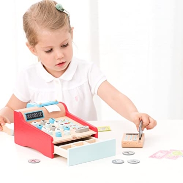 New Classic Toys Wooden Cash Register for Kids