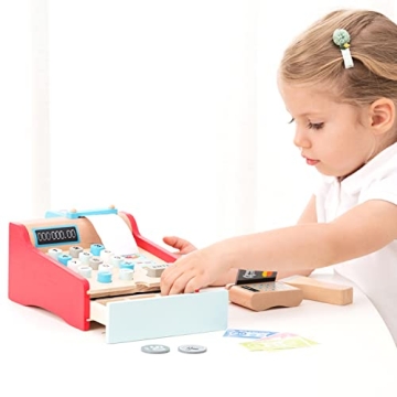 New Classic Toys Wooden Cash Register for Kids