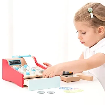 New Classic Toys Wooden Cash Register for Kids