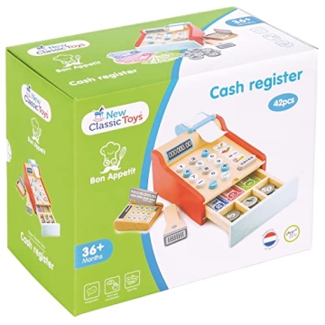 New Classic Toys Wooden Cash Register for Kids