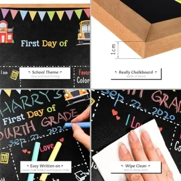 First Last Day School Chalkboard Sign Double-Sided Frame