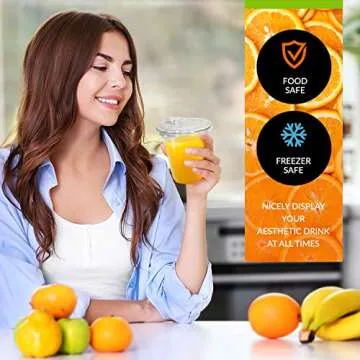 PAMI 50 Pack Clear 12oz Cups with Reusable Sip Lids