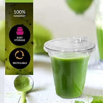 PAMI 50 Pack Clear 12oz Cups with Reusable Sip Lids