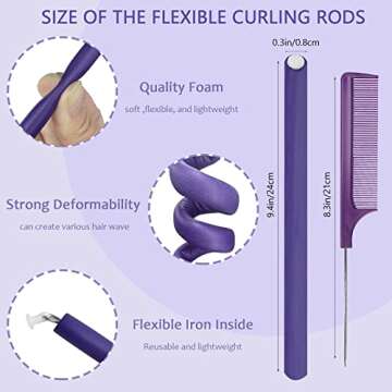 BIEAEIA Flexible Curling Rods for All Hair Types