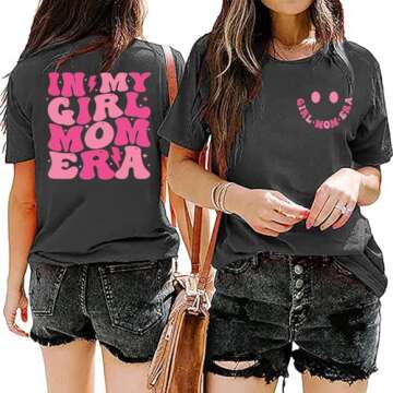 In My Girl Mom Era Shirt Women Funny Letter Printed Mama Tshirt Mother's Day Shirt Gift Casual Short...