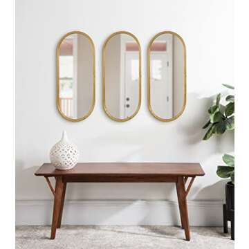 Kate and Laurel Caskill Wall Mirror Set - 3 Glam Gold Mirrors
